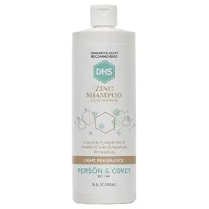 DHS Dermatologist recommended Zinc Shampoo Light Fragrance  2% Zinc Pyrithione Controls Symptoms of Dandruff and Seborrheic Dermatitis 8oz