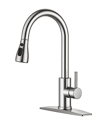 FORIOUS Pull Down Kitchen Faucet Brushed Nickel