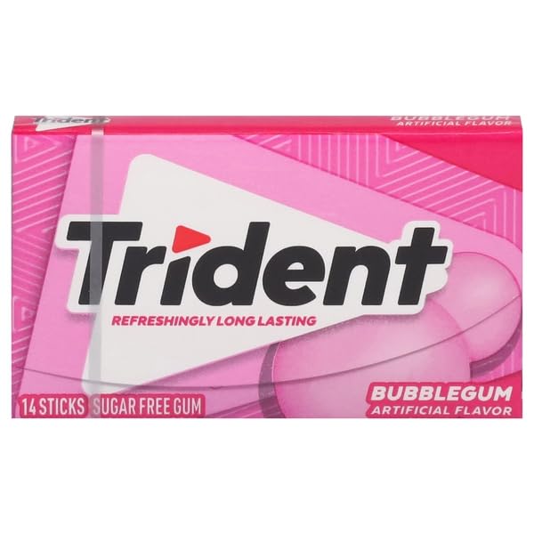 Trident, Bubblegum Flavored Sugar Free Gum