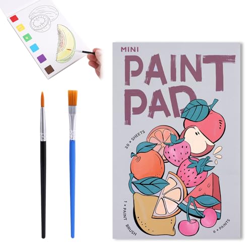 Mini Pocket Watercolor Paint Pad with Brush