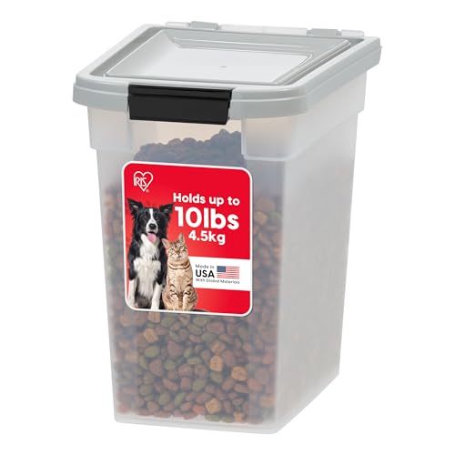 IRIS USA Airtight Pet Food Container 10lb Gray