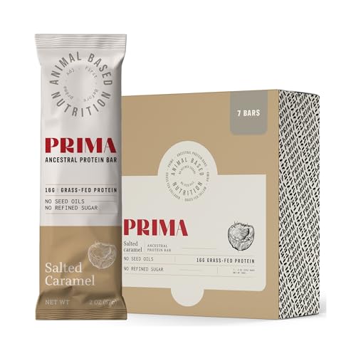 PRIMA ANCESTRAL Salted Caramel Grass Fed Protein Bars 7 Pack