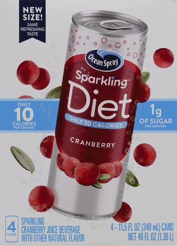 Ocean Spray Sparkling Diet Cranberry Cocktail, 11.5 Ounce Can (Pack of 4)
