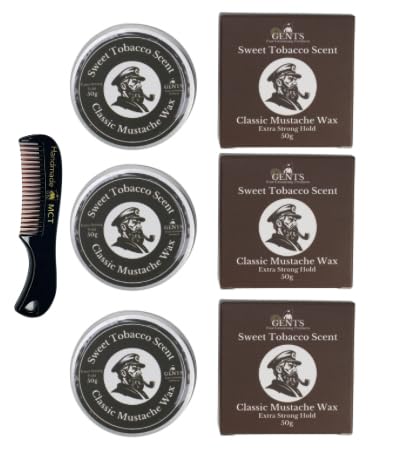 G.B.S Strong Hold Sweet Tobacco Mustache Wax 3pk