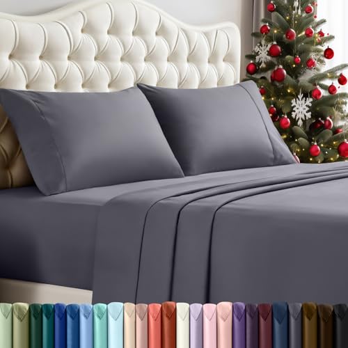 Utopia Bedding Grey Microfiber Queen Sheets Set