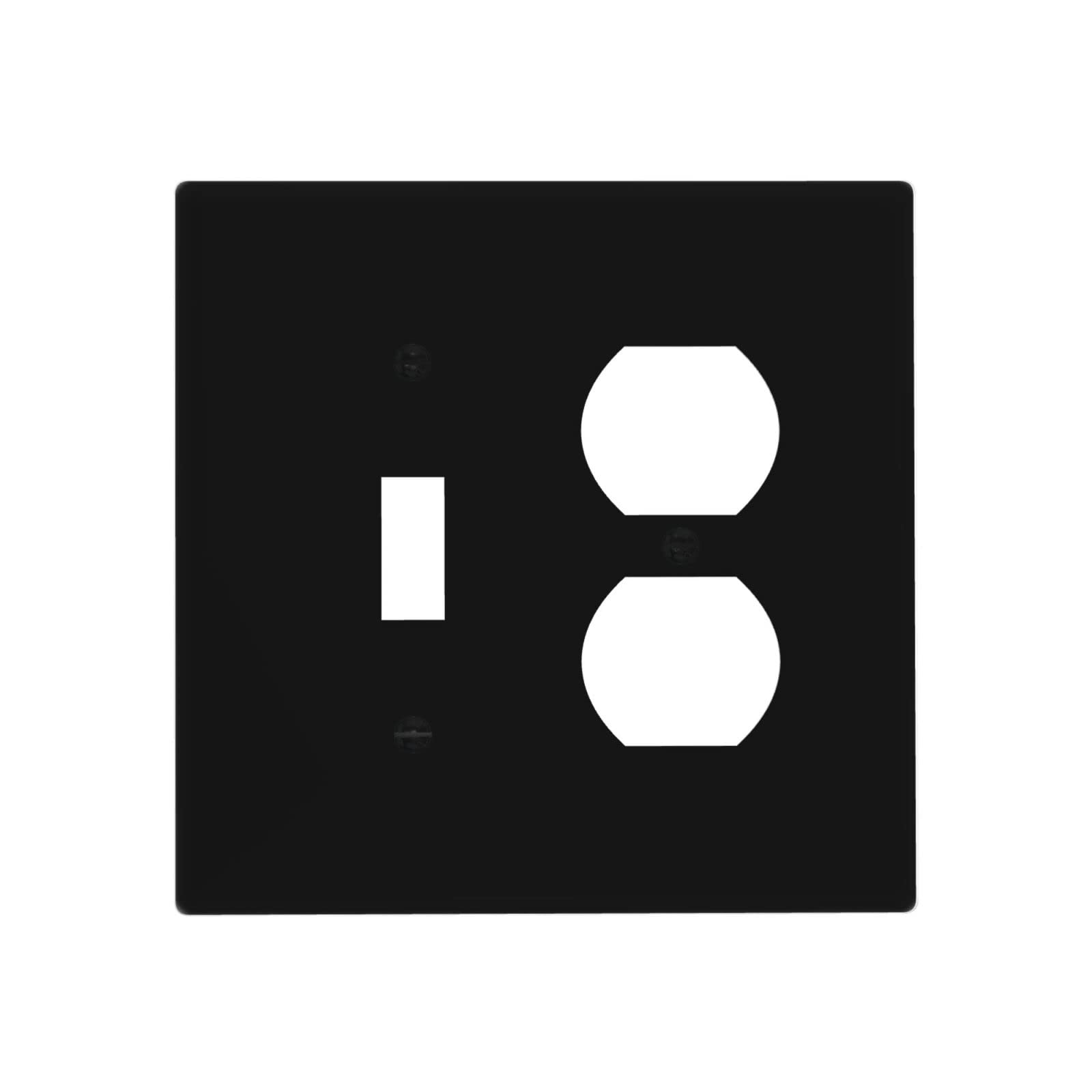 Wmhusu Black Toggle Duplex Switch Plate 2 Gang