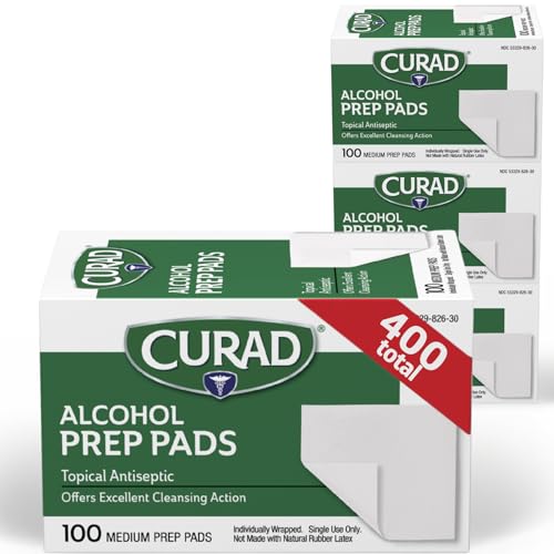 CURAD Alcohol Prep Pads 400 Pieces 4 Boxes