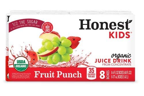 Honest Kids Organic Fruit Punch Juice 8-Pack 4-Box