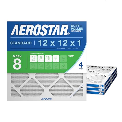 Aerostar MERV 8 Air Filter 12x12x1 4-Pack