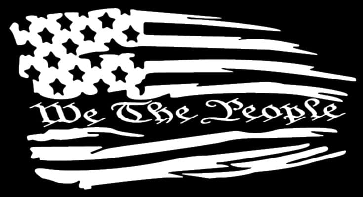 NASTUDIO Large Tattered We The People Flag Decal