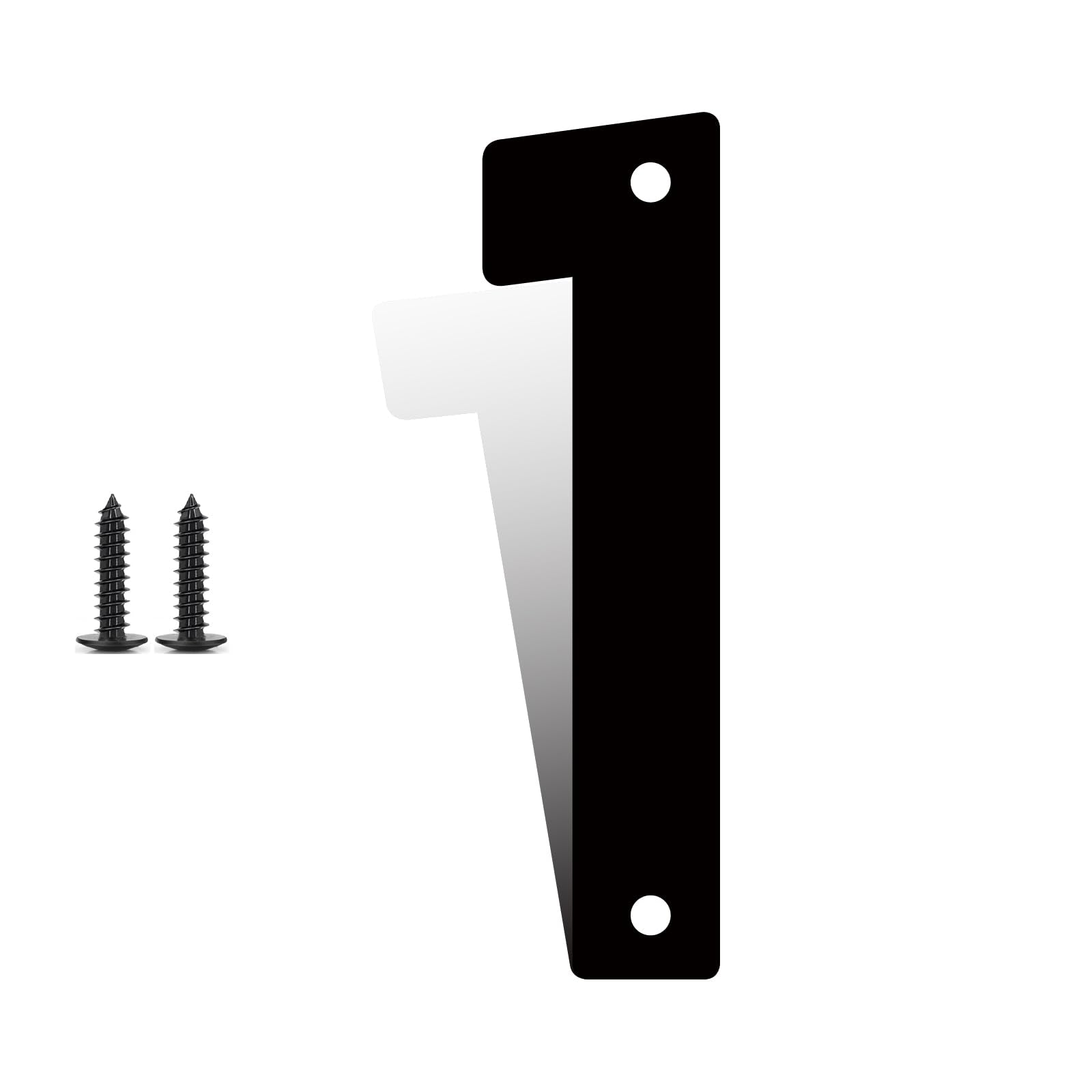 Modern Black Metal House Number 1 12 Inch