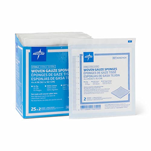Medline Sterile Woven Gauze Sponges 50 Pack