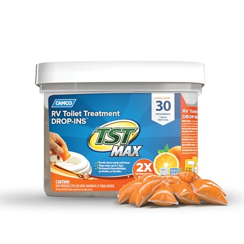 Camco TST MAX RV Toilet Treatment Drop-Ins Orange 30-Pack