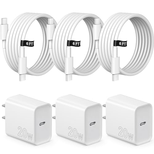 Generic iPhone 17/16/15 USB-C Fast Charger 3-Pack with 6FT Cables