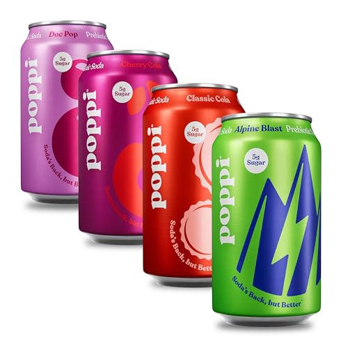 Poppi Soda Staples Prebiotic Variety 12oz Cans 12-Pack