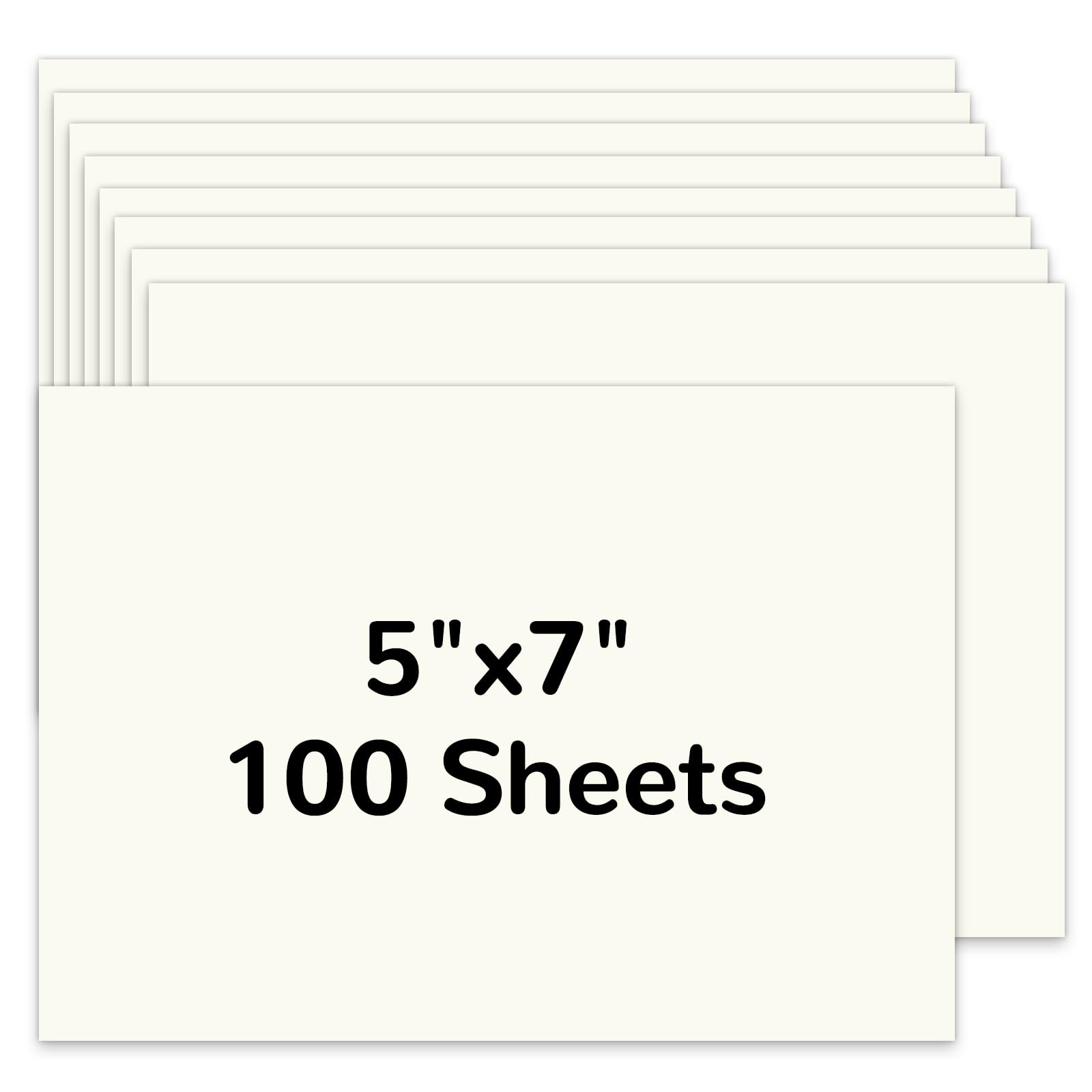 100-Pack Beige Heavyweight Cardstock 5x7