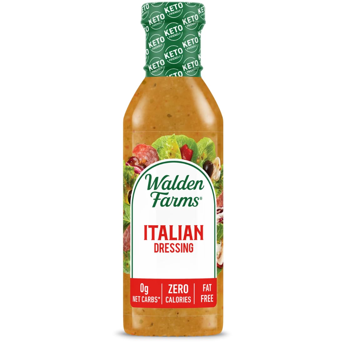 Walden Farms Italian Herb Dressing Ã¢Â€Â“ Low Carb, Calorie-Free, Gluten-Free, Keto-Friendly, Sugar-Free, Fat-Free, Dairy-Free Classic Italian Dressing Ã¢Â€Â“ 12 oz Bottle