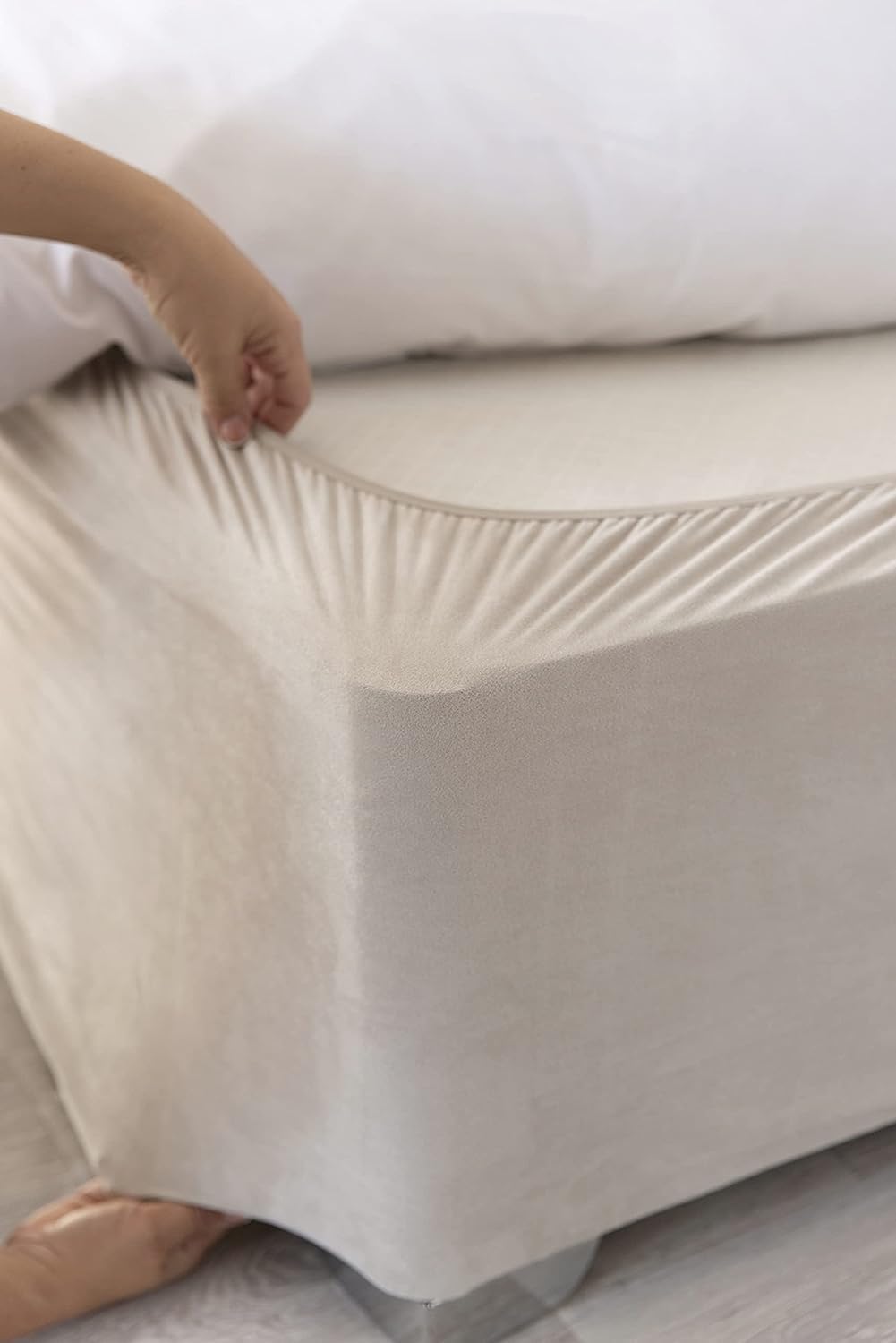 Belledorm Linen Faux Suede Box Spring Cover Queen