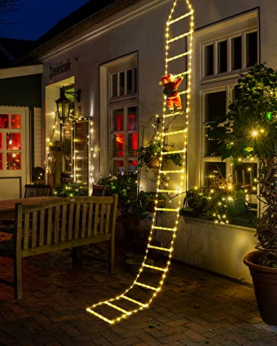 Toodour LED Christmas Ladder Lights with Santa Warm White
