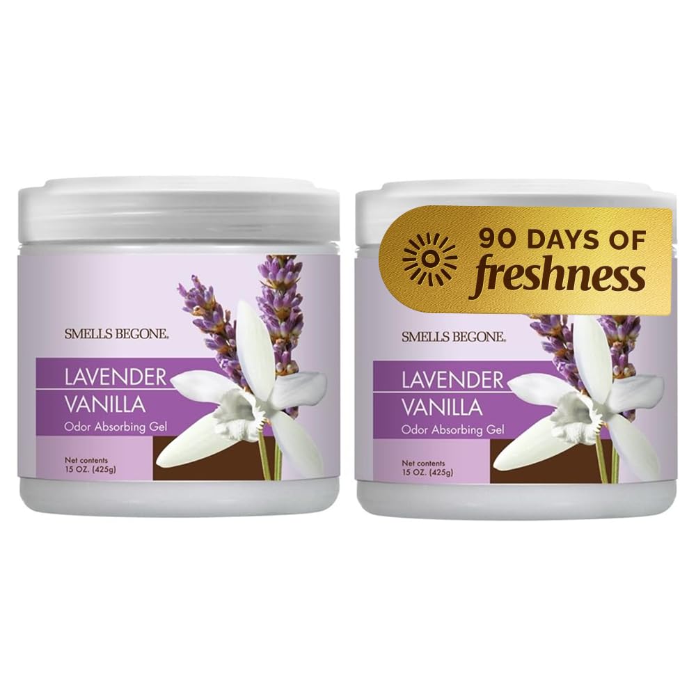 SMELLS BEGONE Odor Absorber Gel Lavender Vanilla 2-Pack