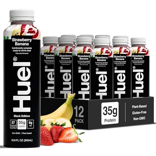 Huel Black Edition Strawberry Banana Meal Shake 16.9oz 12-Pack