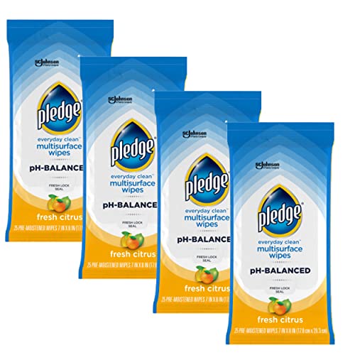 Pledge pH Balanced Fresh Citrus Cleaning Wipes 100 Total