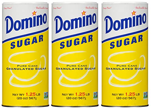 Domino Granulated Sugar 20oz Canisters 3-Pack