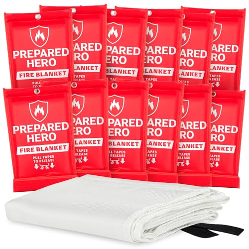 Prepared Hero Emergency Fire Blanket 40x40 12-Pack