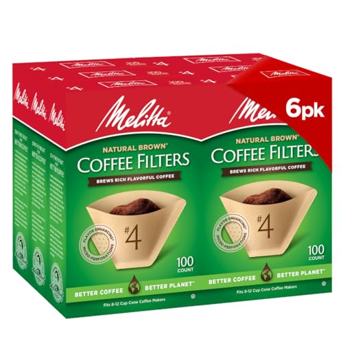 Melitta Natural Brown Cone Coffee Filters 600 Total