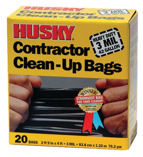 HUSKY 42GAL 3M CONTRACTOR BAG BLACK 20 count