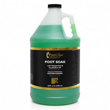 FOOT SPA - Foot Soak - Cleanses, Softens, and Refreshes - Made With Eucalyptus & Peppermint Oil - 128 Oz Gallon - Bulk, Refill Gallon