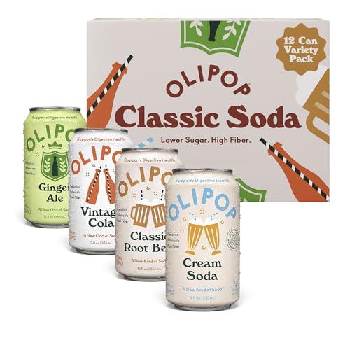 OLIPOP Classic Soda Prebiotic Variety 12oz 12 Pack