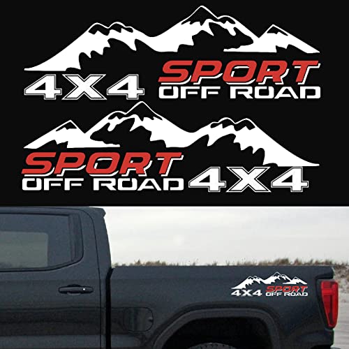 2-Pc 4x4 Mountain Off-Road Decal Stickers