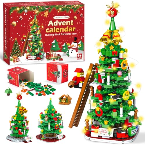 Advent Calendar Christmas Tree Building Blocks LED