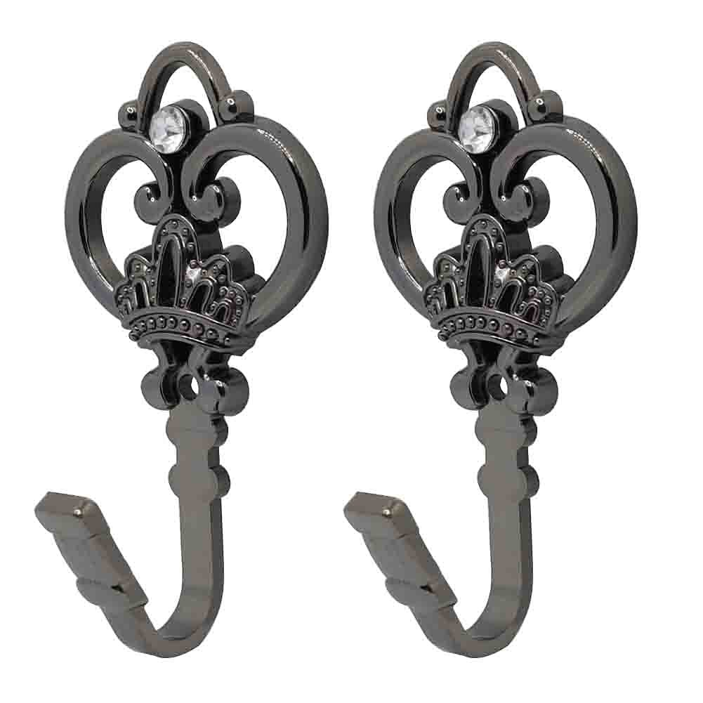 Cucumis Crown Curtain Wall Hooks Black Double