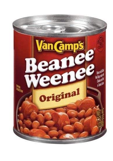 Van Camp's Original W/Sliced Hot Dogs In Tomato Sauce Beanee Weenee 7.75 Oz Can