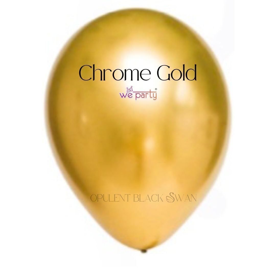 WE PARTY Chrome Gold Latex Balloons 9 Inch 50-Pack