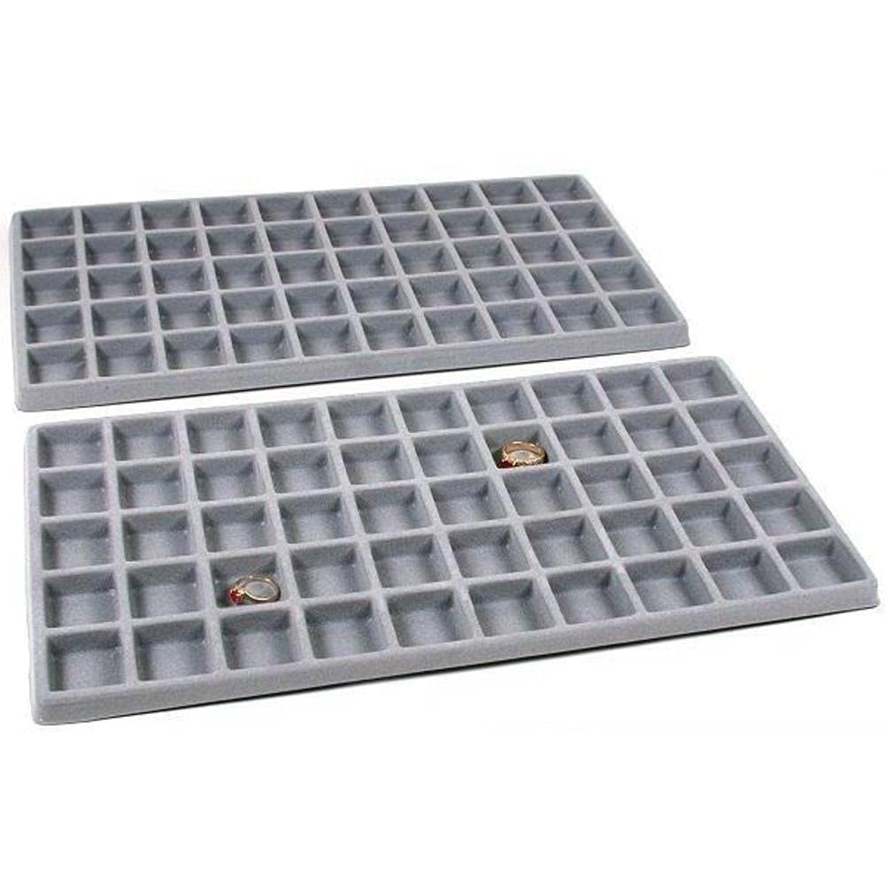 FindingKing 100-Slot Pendant Jewelry Tray Gray