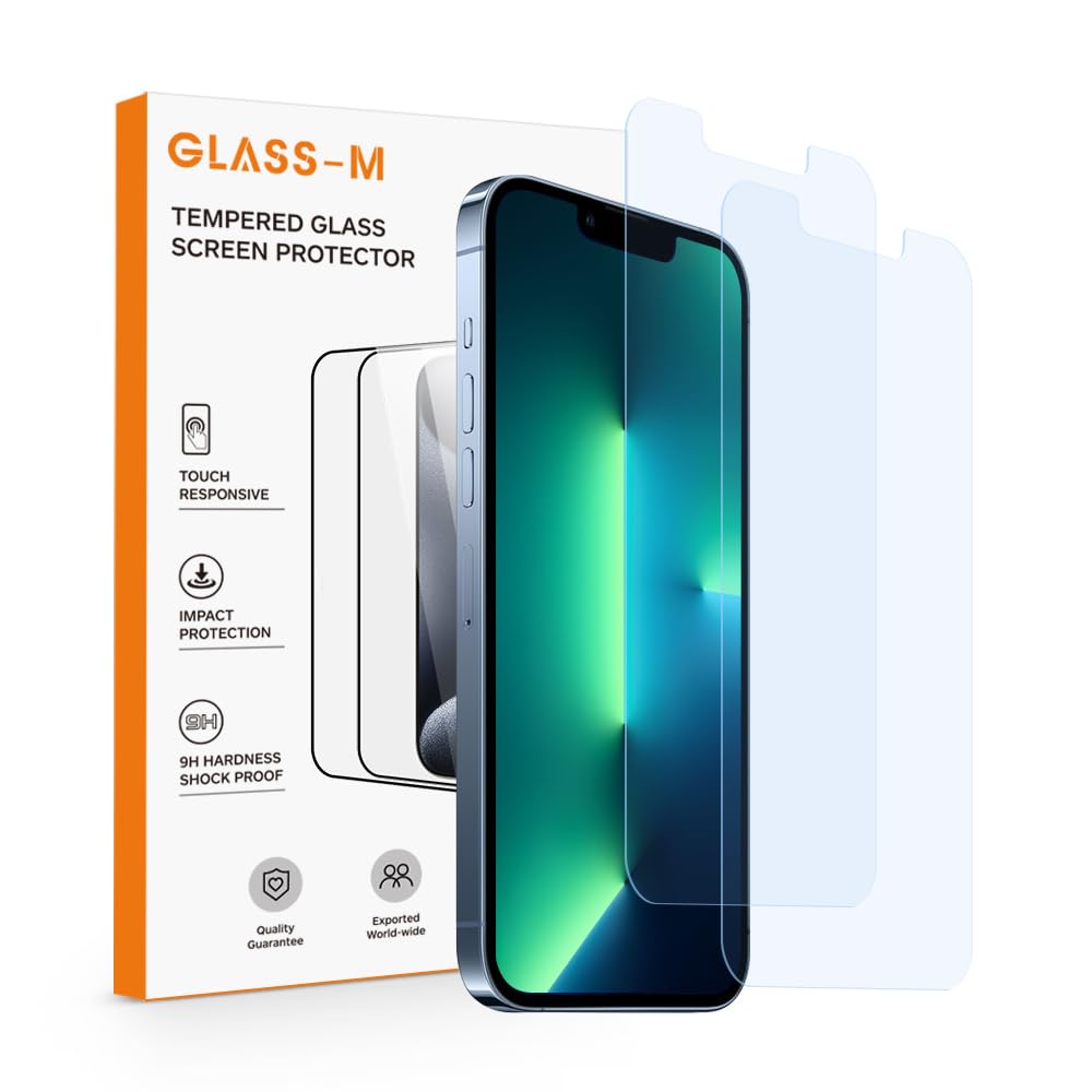 GLASS-M iPhone 13/13 Pro/14 Anti-Blue Light Screen Protector 2-Pack