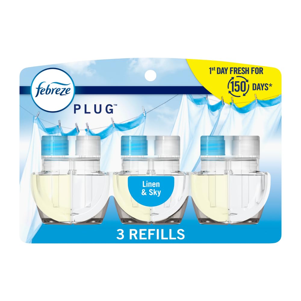 Febreze Plug Linen Sky Scented Oil Refills 3-Pack