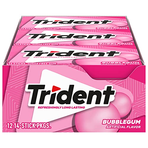 Trident Bubblegum Sugar Free Gum 14 Pieces 12 Packs