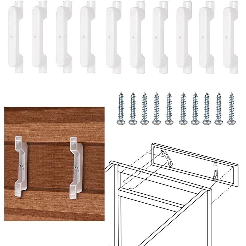 False Front Cabinet Clips with Screws 4.5 Inch 10-Pack