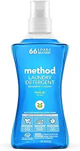 Method Liquid Laundry Detergent, Fresh Air, 66 Loads Per Bottle, Stain Remover, 53.5 Fl Oz