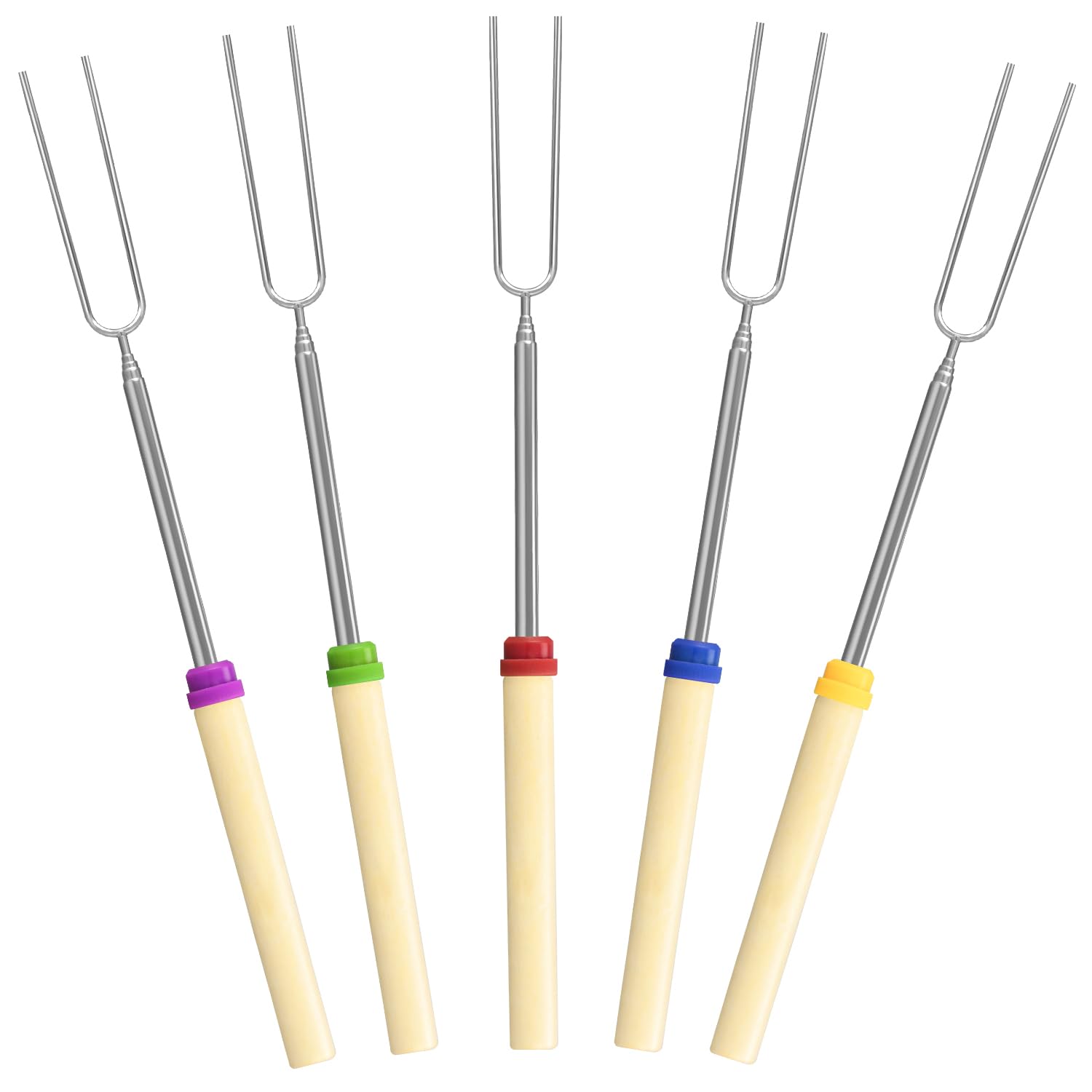 Marshmallow Roasting Sticks Extendable 32 Inch 5-Pack