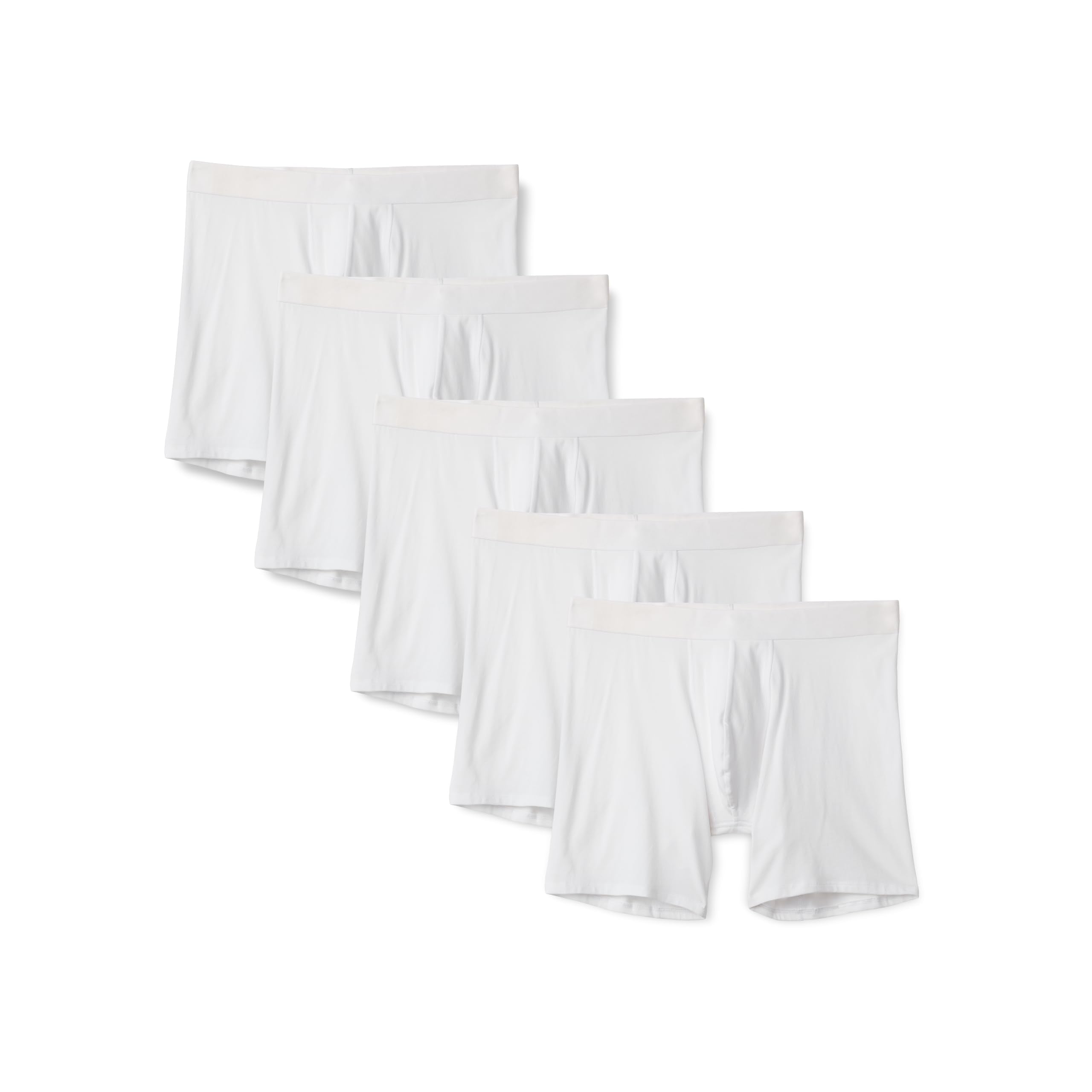 Amazon Essentials Menís Cotton Jersey Boxer Shorts 5-Pack White XXL