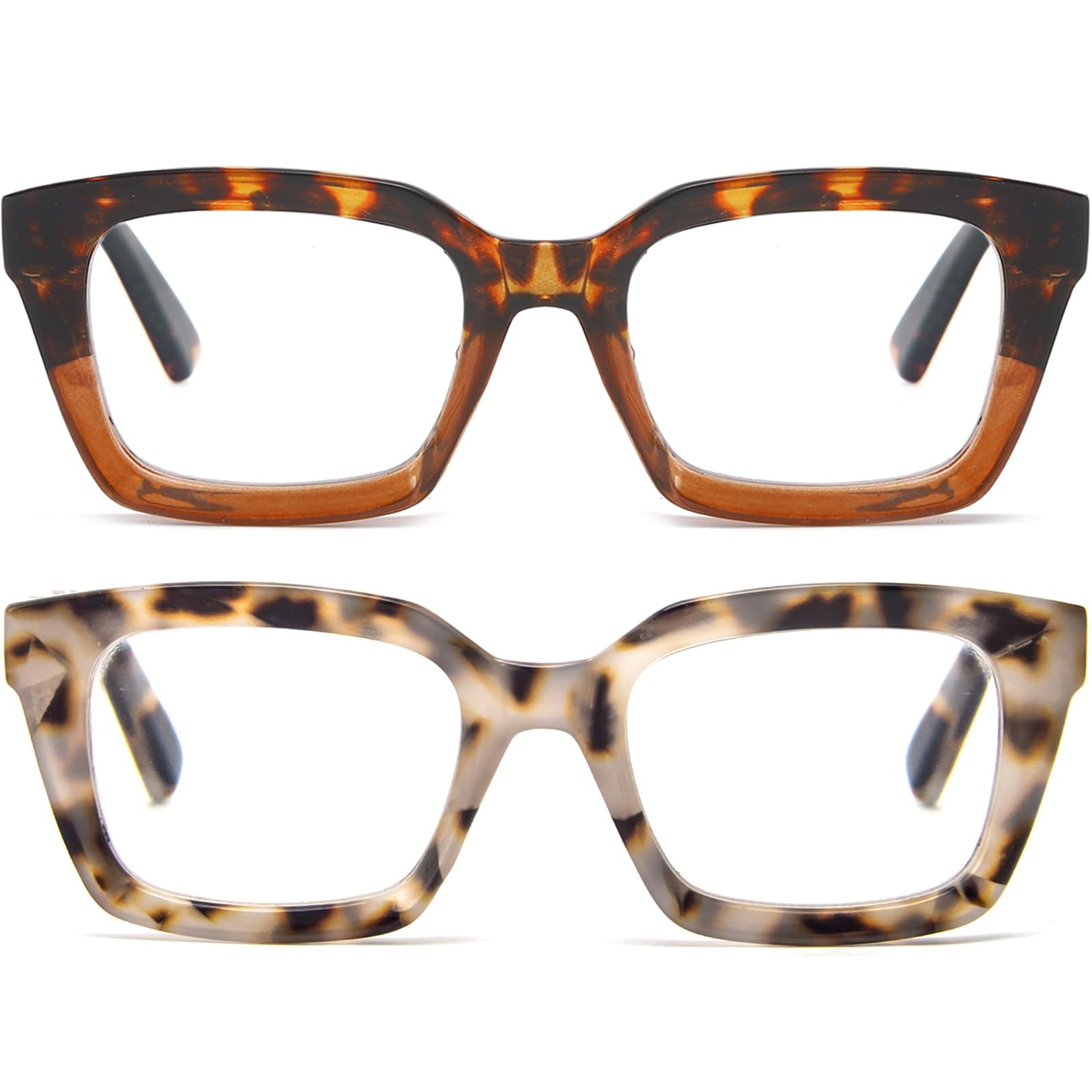 Oprah Style Oversized Blue Light Reading Glasses 2 Pack