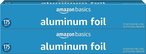 Amazon Basics Aluminum Foil for Cooking, Roasting and Food Wrap, 175 Sq Ft