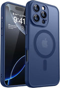 CANSHN Magnetic Shockproof for iPhone 16 Pro Max Case, Deep Blue | Full Camera Protection, Compatible with MagSafe, Translucent Matte, Military-Grade Protection, Scratch Resistant, Slim Fit