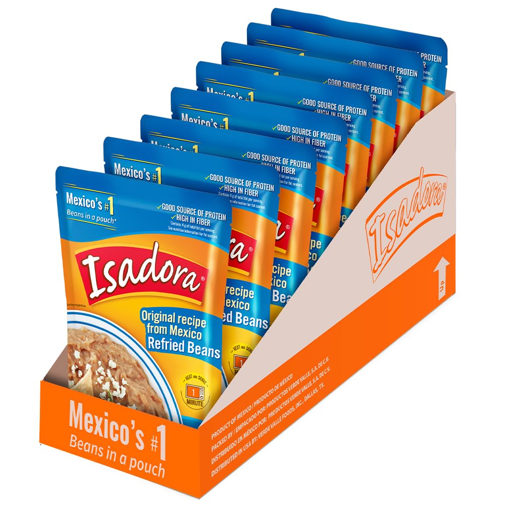 Isadora Original Refried Beans Pouch 8-Pack