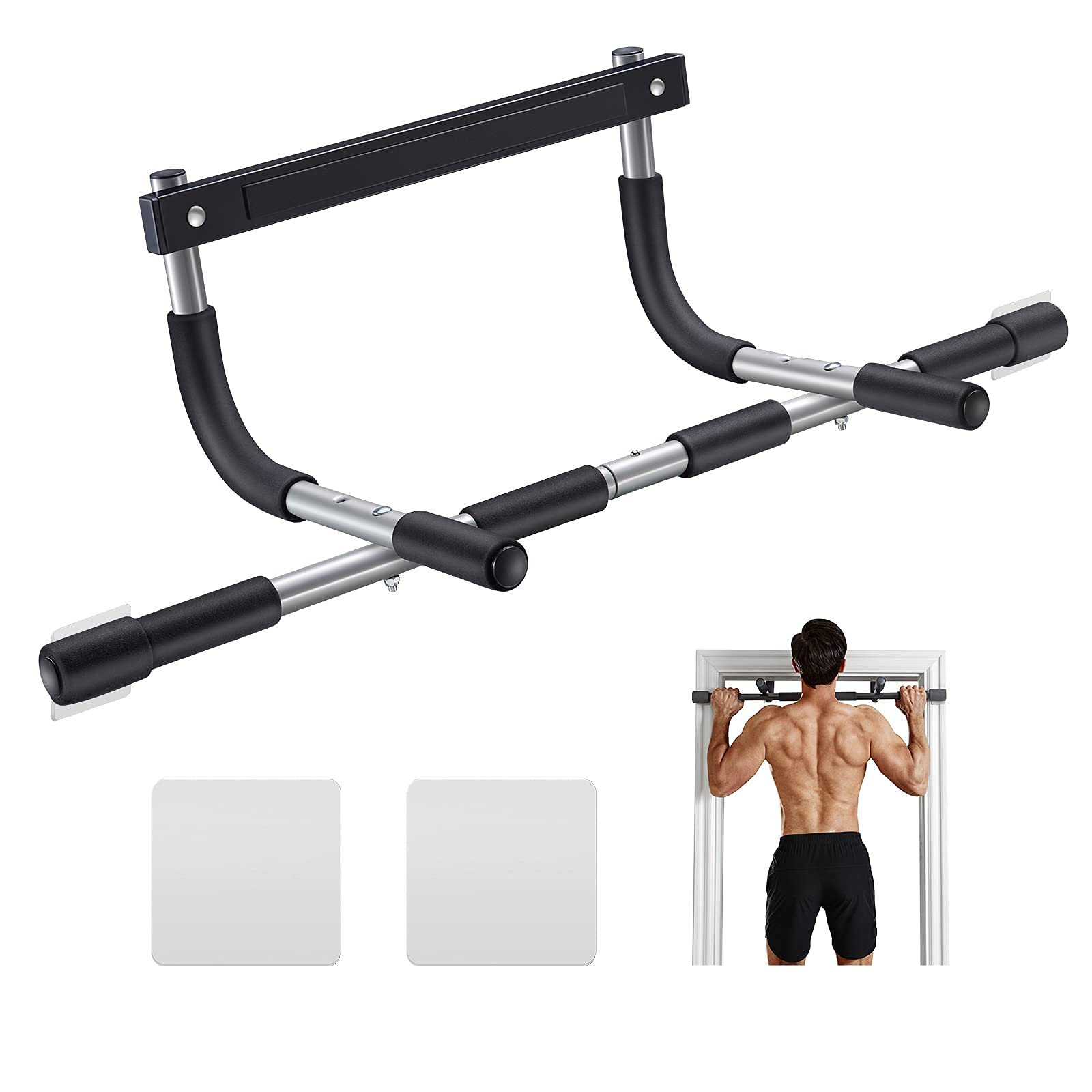 ALLY PEAKS Doorway Pull Up Bar Multi-Grip Silver